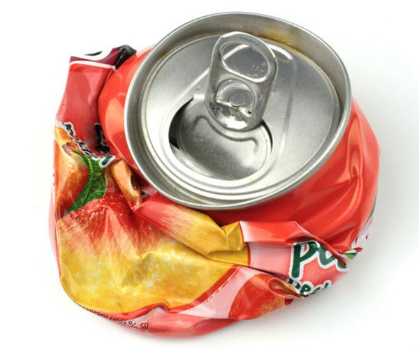 crushed aluminum can